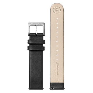 Mondaine Black Vegan Leather Watch Band 18mm