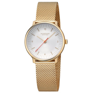 Doppio Gold Plated Stainless Steel 33mm watch — Mondaine Australia