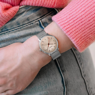 Mondaine Doppio Rose Stainless Steel 33mm Watch - MLE.33150.SM