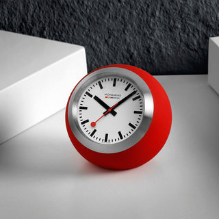 Official Swiss Railways Globe Clock Red - A660.30335.16SBP