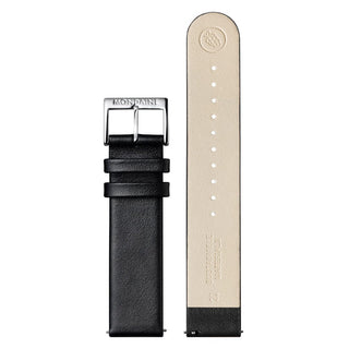 Mondaine Black Vegan Leather Watch Band 20mm