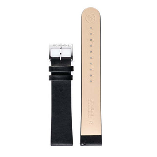 Black Vegan Leather Polished XL 22mm Watch Band