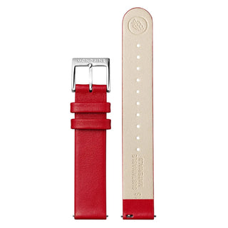 Red Vegan Leather Polished 20mm Watch Band