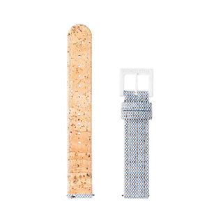 Blue Textile Cork Line 16mm Watch Band