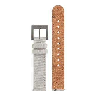Light Grey Textile Cork Line 16mm Watch Band