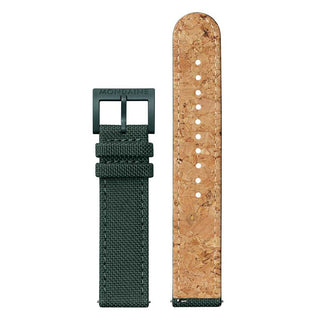 Green Textile Cork Line 20mm Watch Band