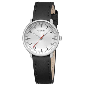 MLE.33110.LBV Mondaine Doppio Black Vegan Leather 33mm Watch