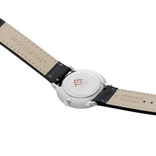 MLE.33110.LBV Mondaine Doppio Black Vegan Leather 33mm Watch