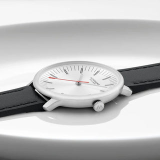 MLE.33110.LBV Mondaine Doppio Black Vegan Leather 33mm Watch