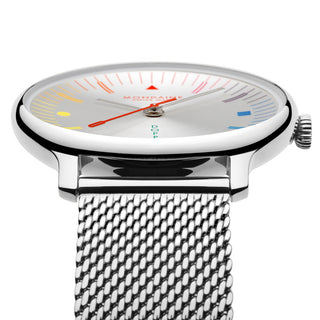 MLE.33112.SM Mondaine Doppio Bauhaus Stainless Steel 33mm Watch
