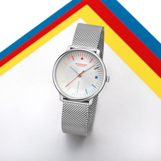 MLE.33112.SM Mondaine Doppio Bauhaus Stainless Steel 33mm Watch