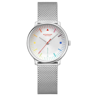 MLE.33112.SM Mondaine Doppio Bauhaus Stainless Steel 33mm Watch