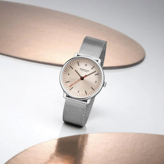 Mondaine Doppio Rose Stainless Steel 33mm Watch - MLE.33150.SM
