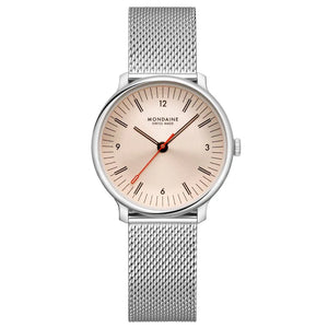 Mondaine Doppio Rose Stainless Steel 33mm Watch - MLE.33150.SM