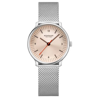Mondaine Doppio Rose Stainless Steel 33mm Watch - MLE.33150.SM
