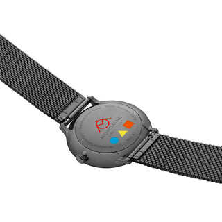MLE.41221.SM Mondaine Doppio Bauhaus Black Stainless Steel 41mm Watch