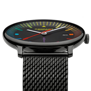 MLE.41221.SM Mondaine Doppio Bauhaus Black Stainless Steel 41mm Watch