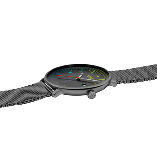 MLE.41221.SM Mondaine Doppio Bauhaus Black Stainless Steel 41mm Watch