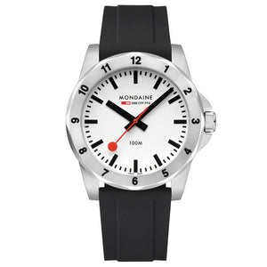 MSN.4211B.RB Mondaine Numeri Black Silicon 42mm Watch