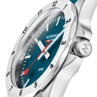 MSN.42140.RD Mondaine Numeri Blue Silicone 42mm Watch