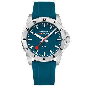 MSN.42140.RD Mondaine Numeri Blue Silicone 42mm Watch