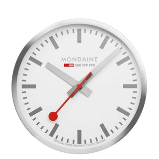 Mondaine Official Swiss Railways Silver Clock