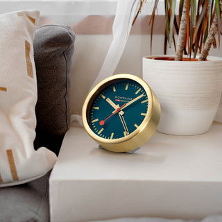 Mondaine Official Blue/Gold Alarm Clock