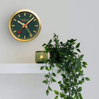Mondaine Official Green & Gold Alarm Clock