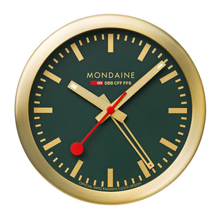Mondaine Official Green & Gold Alarm Clock