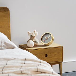 Mondaine Official Grey & Gold Alarm Clock