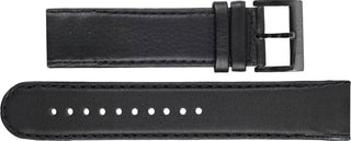 Mondaine Watch Band Black Leather Stitch Black | Mondaine Australia