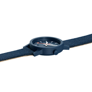 Mondaine Official Swiss Railways Essence Deep Ocean Blue Sustainable Watch 32mm